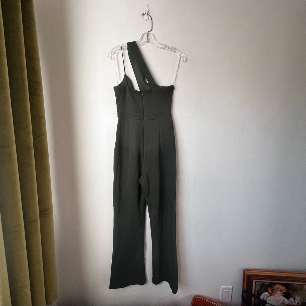 Petal & Pup Angelus Emerald Green Knit One Shoulder Jumpsuit 0 - Picture 5 of 8